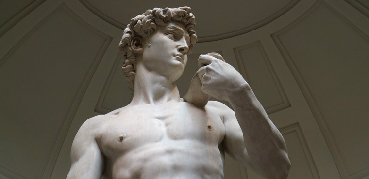 David by Michelangelo in the Academy gallery in Florence