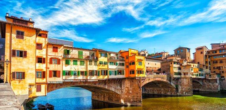 View of Ponte Vecchio and Arno river Florence