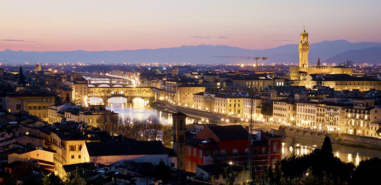 Electric Bike Night Tour of Florence with stunning view from Piazzale Michelangelo-Caftours