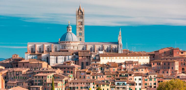 Beautiful panoramic view of Siena