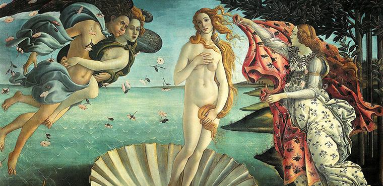 Birth of Venus by Botticelli in Uffizi Gallery in Florence