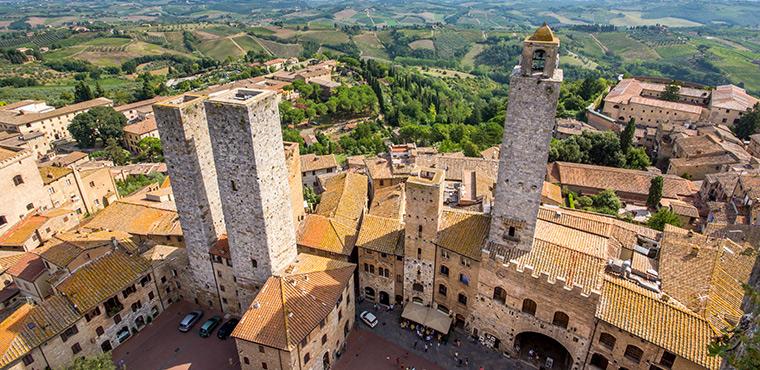 Top view of San Gimignano