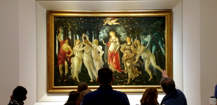 Botticelli's Primavera in Uffizi Gallery in Florence
