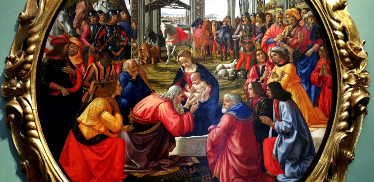 Domenico Ghirlandaio: Adoration of the Magi, Uffizi gallery in Florence