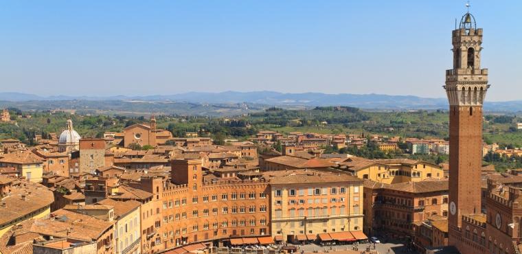 Beautiful view of Piazza del Campo in Siena